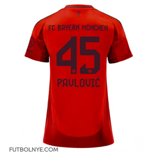 Camiseta Bayern Munich Aleksandar Pavlovic #45 Primera Equipación para mujer 2024-25 manga corta